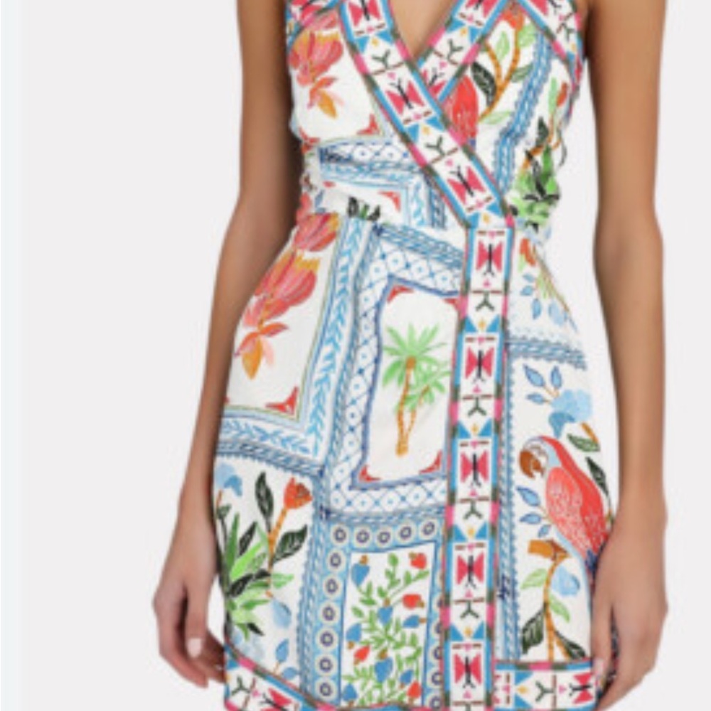 FARM Rio Multicolor Patchwork Mini Dress